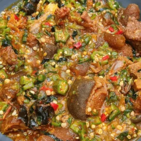 Okra Soup With Assorted Meat