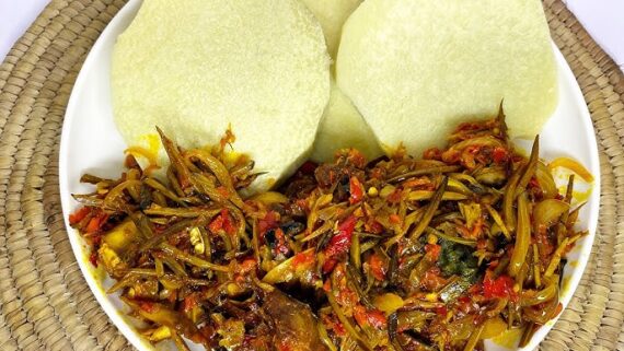 Boiled Yam With Ugba Sauce