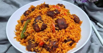 jollof rice and beef